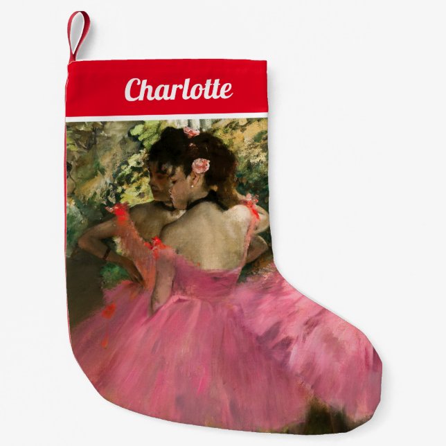 Edgar Degas - Dancers in pink Small Christmas Stocking (Front)
