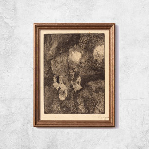 Edgar Degas Dancers In The Wings Sketch Art Poster