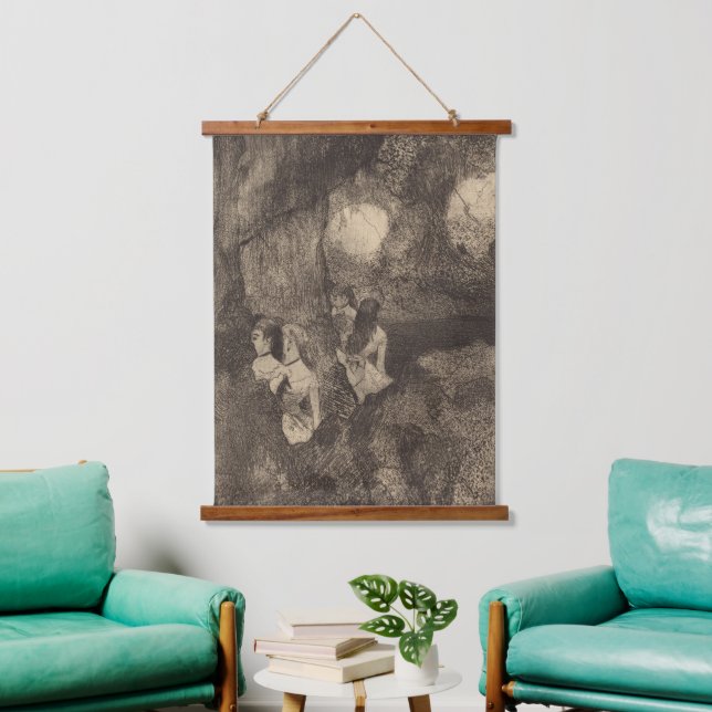 Edgar Degas Dancers In The Wings Sketch Art Wood Hanging Tapestry (Living Room)