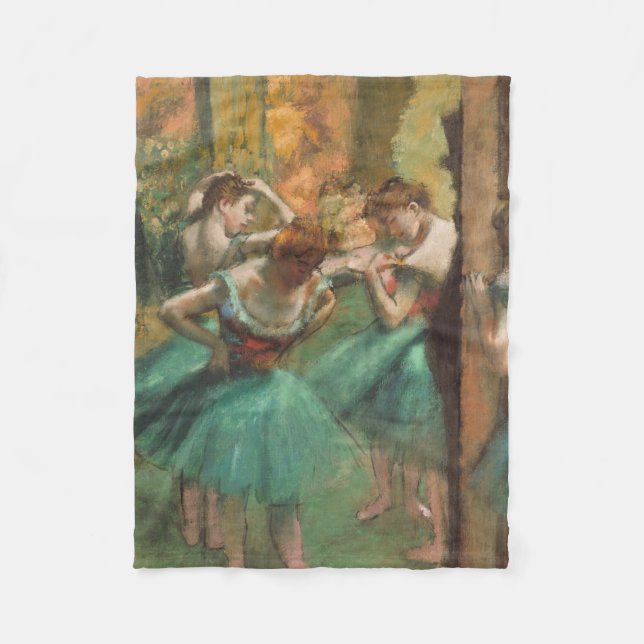Edgar Degas - Dancers, Pink And Green Fleece Blanket (Front)