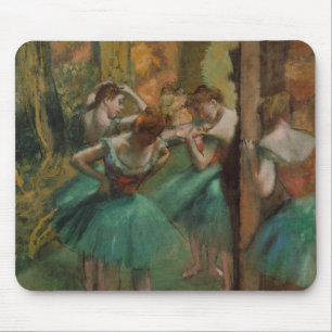 Edgar Degas Dancers Pink and Green Mouse Mat