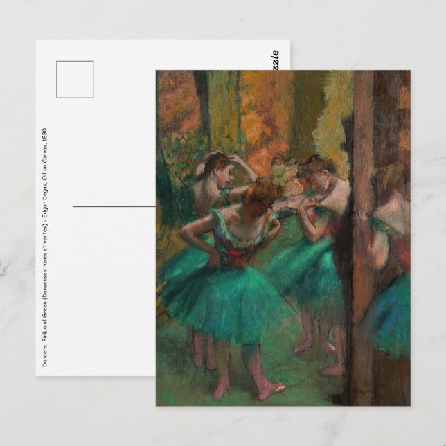 Edgar Degas - Dancers, Pink and Green Postcard (Front/Back)