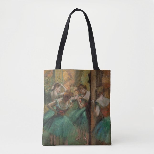 Edgar Degas Dancers Pink and Green Tote Bag (Front)