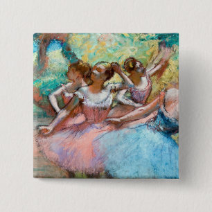 Edgar Degas - Four Ballerinas on Stage 15 Cm Square Badge