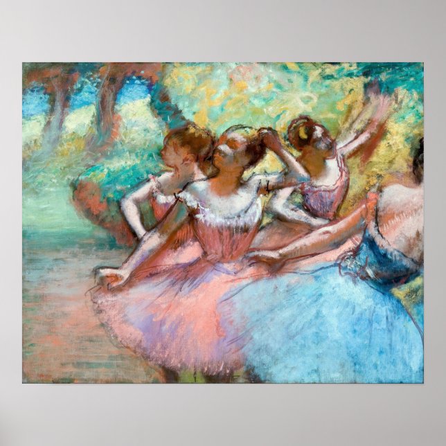 Edgar Degas - Four Ballerinas on Stage Poster (Front)