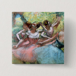 Edgar Degas   Four ballerinas on the stage 15 Cm Square Badge