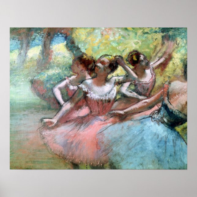 Edgar Degas | Four ballerinas on the stage Poster (Front)