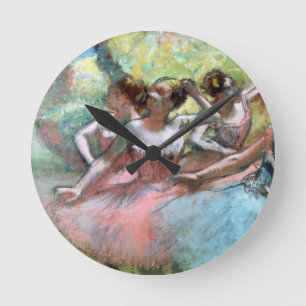 Edgar Degas   Four ballerinas on the stage Round Clock
