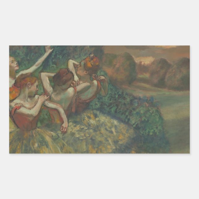 Edgar Degas - Four Dancers Rectangular Sticker (Front)