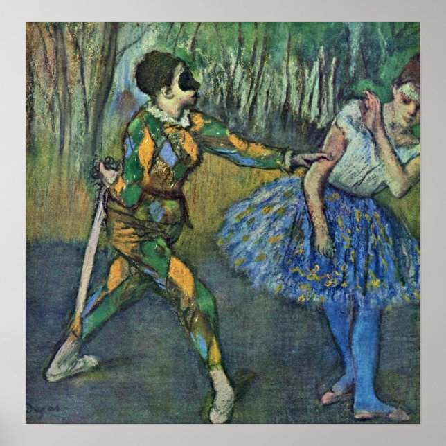 Edgar Degas - Harlequin and Columbine Poster (Front)