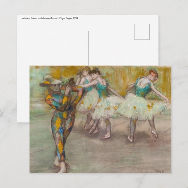 Edgar Degas - Harlequin Dance Postcard (Front/Back)