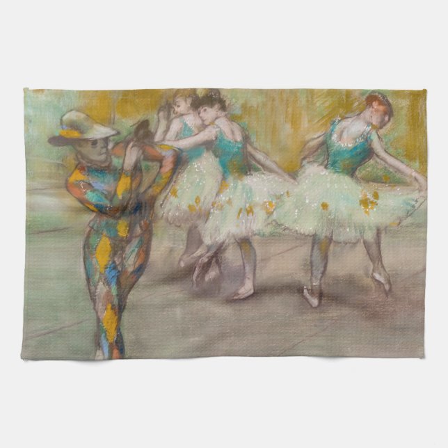 Edgar Degas - Harlequin Dance Tea Towel (Horizontal)