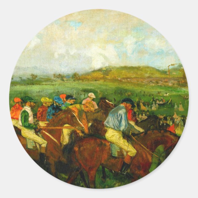Edgar Degas Horseback Riding Classic Round Sticker (Front)