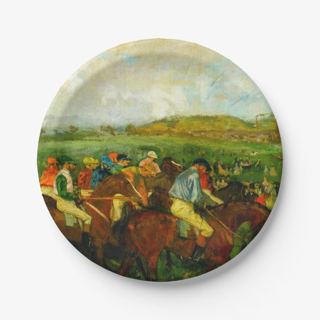 Edgar Degas Horseback Riding Paper Plate (Front)
