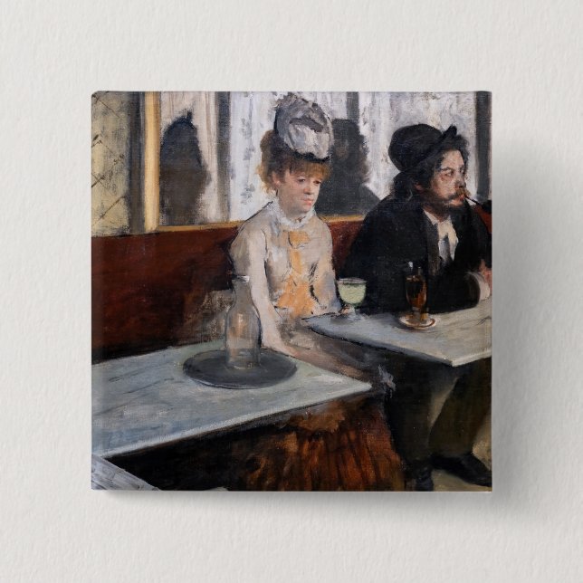 Edgar Degas - In a Cafe / The Absinthe 15 Cm Square Badge (Front)