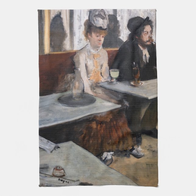 Edgar Degas - In a Cafe / The Absinthe Tea Towel (Vertical)