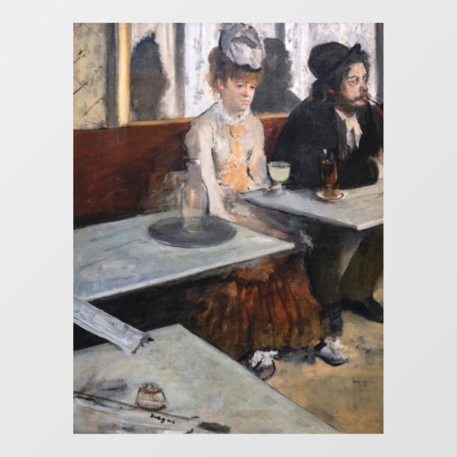 Edgar Degas - In a Cafe / The Absinthe Window Cling (Sheet)