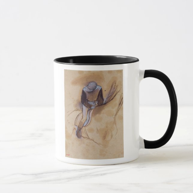Edgar Degas | Jockey flexed forward standing Mug (Right)