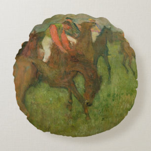 Edgar Degas Jockeys, 1886-90 Round Cushion