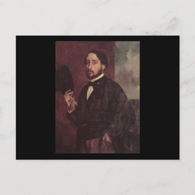 Edgar Degas Lifting His Hat Self Portrait Postcard (Front)