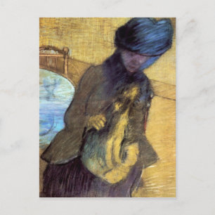 Edgar Degas - Mary Cassatt with her dog Postcard