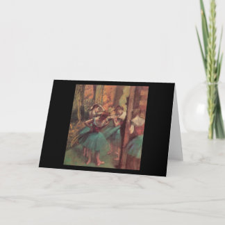 Edgar Degas Pink and Green Dancers Card