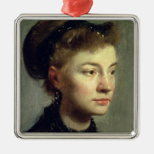 Edgar Degas Portrait of a young woman, 1867 Metal Tree Decoration