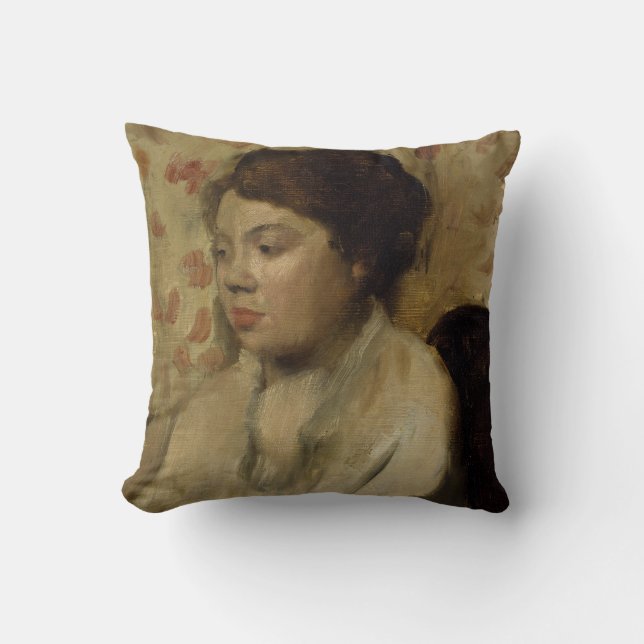 Edgar Degas Portrait of a Young Woman Painting Cushion (Front)