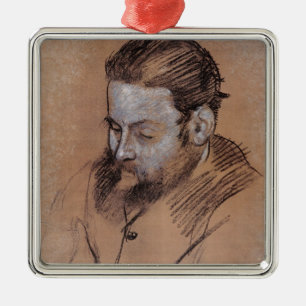 Edgar Degas   Portrait of Diego Martelli Metal Tree Decoration