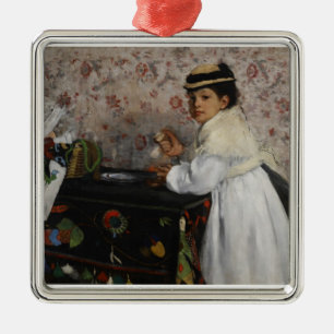 Edgar Degas   Portrait of Mlle Hortense Valpinçon Metal Tree Decoration