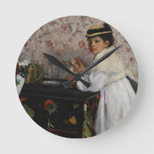 Edgar Degas   Portrait of Mlle Hortense Valpinçon Round Clock