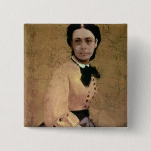 Edgar Degas Portrait of Pauline de Metternich 15 Cm Square Badge