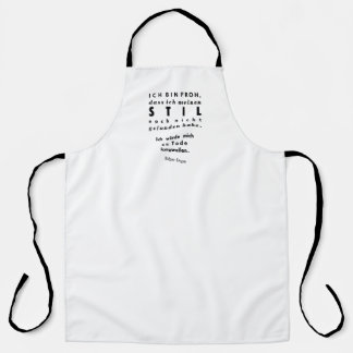 Edgar Degas Quote in German Lead Typesetting Print Apron