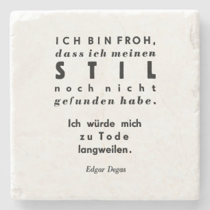 Edgar Degas Quote in German Lead Typesetting Print Stone Coaster