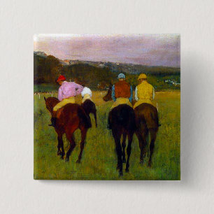 Edgar Degas Race Horses at Longchamp 15 Cm Square Badge