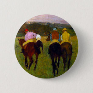 Edgar Degas Race Horses at Longchamp 6 Cm Round Badge