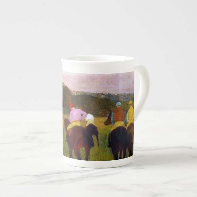 Edgar Degas Race Horses at Longchamp Bone China Mug (Front Right)