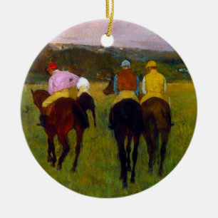 Edgar Degas Race Horses at Longchamp Ceramic Tree Decoration