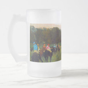 Edgar Degas Race Horses at Longchamp Frosted Glass Beer Mug