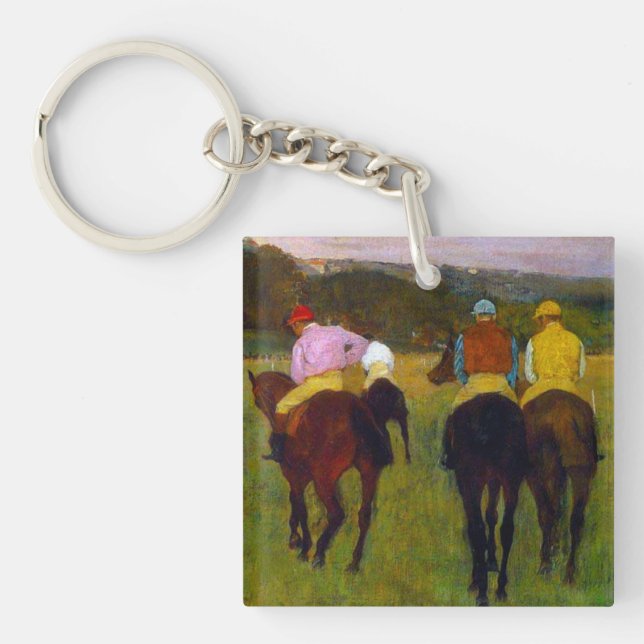 Edgar Degas Race Horses at Longchamp Key Ring (Front)