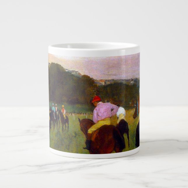 Edgar Degas Race Horses at Longchamp Large Coffee Mug (Front)