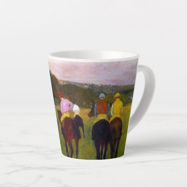 Edgar Degas Race Horses at Longchamp Latte Mug (Right Angle)