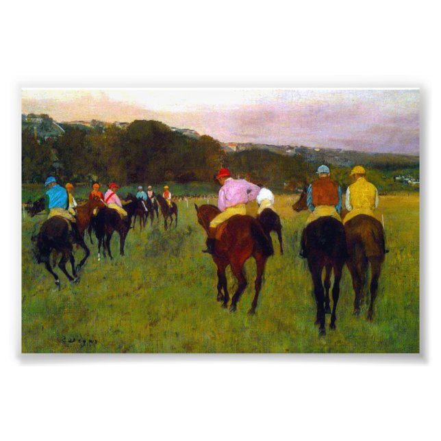 Edgar Degas Race Horses at Longchamp Photo Print (Front)
