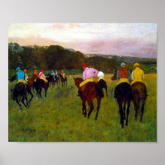 Edgar Degas Race Horses at Longchamp Poster (Front)