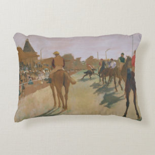 Edgar Degas   Race Horses in front of the Stands Decorative Cushion