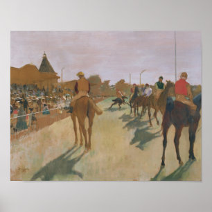 Edgar Degas Race Horses in front of the Stands Poster