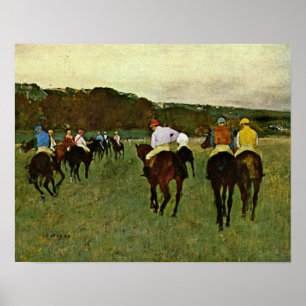 Edgar Degas - Racehorses in Longchamp Poster