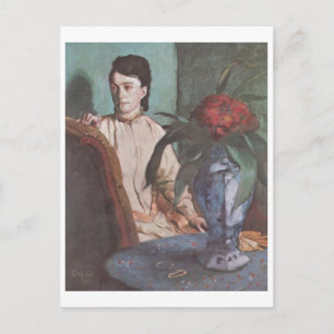 Edgar Degas - Seated Woman w/ Vase 1872 portrait Postcard