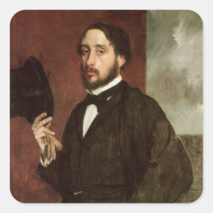 Edgar Degas Self portrait, c.1862 Square Sticker
