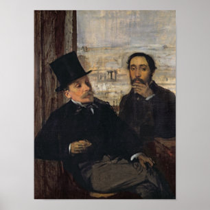 Edgar Degas   Self Portrait w Evariste de Valernes Poster